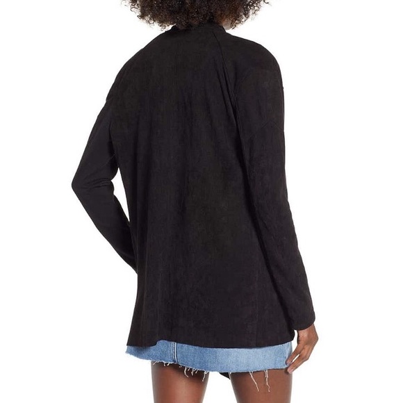 NWT Blank NYC Faux Suede Black Drape Jacket - Picture 2 of 7